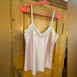 Flora Nikrooz Pink Adjustable Strap Cami w/Lace Detailing Size Small